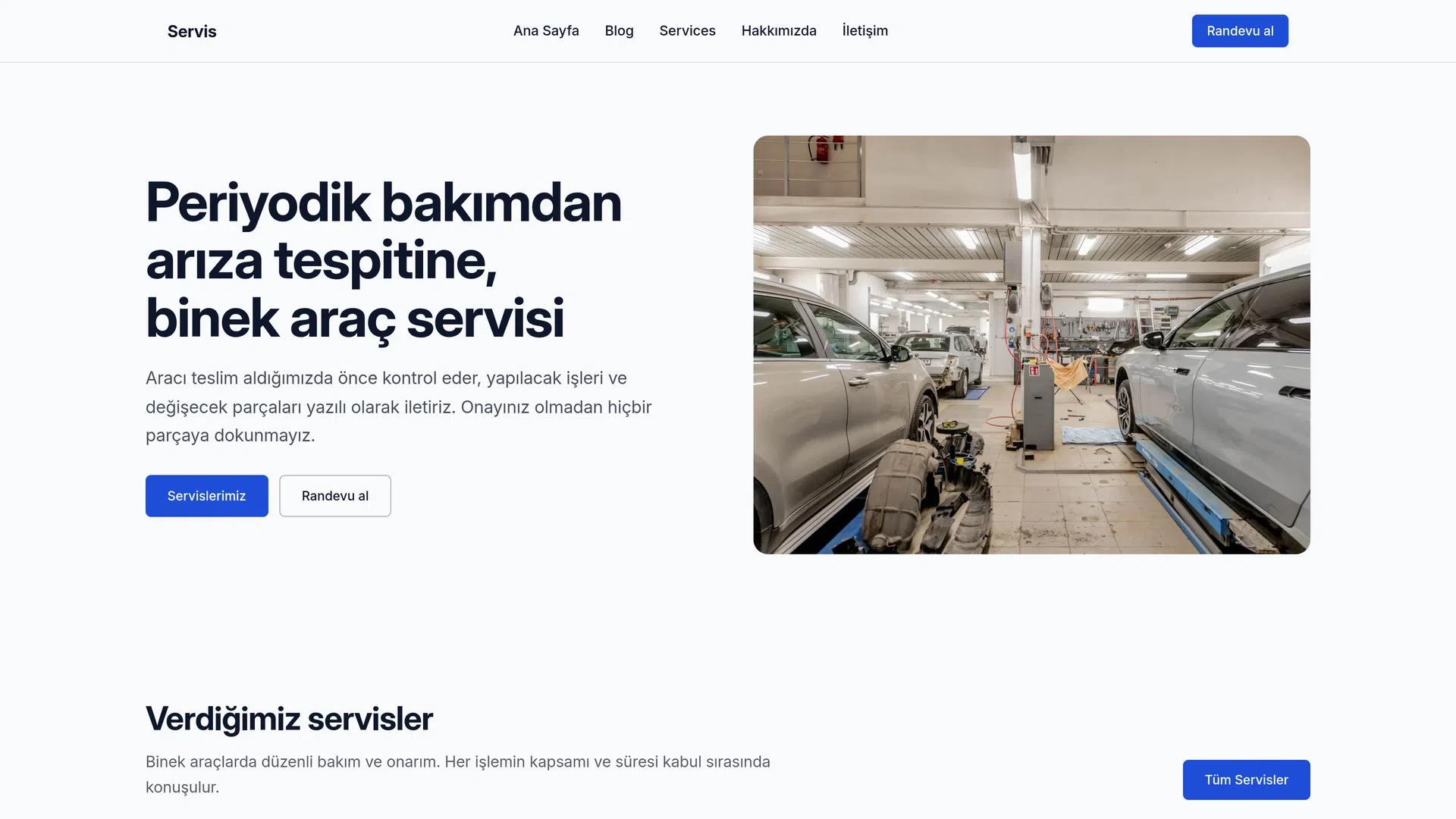 Servis teması önizlemesi