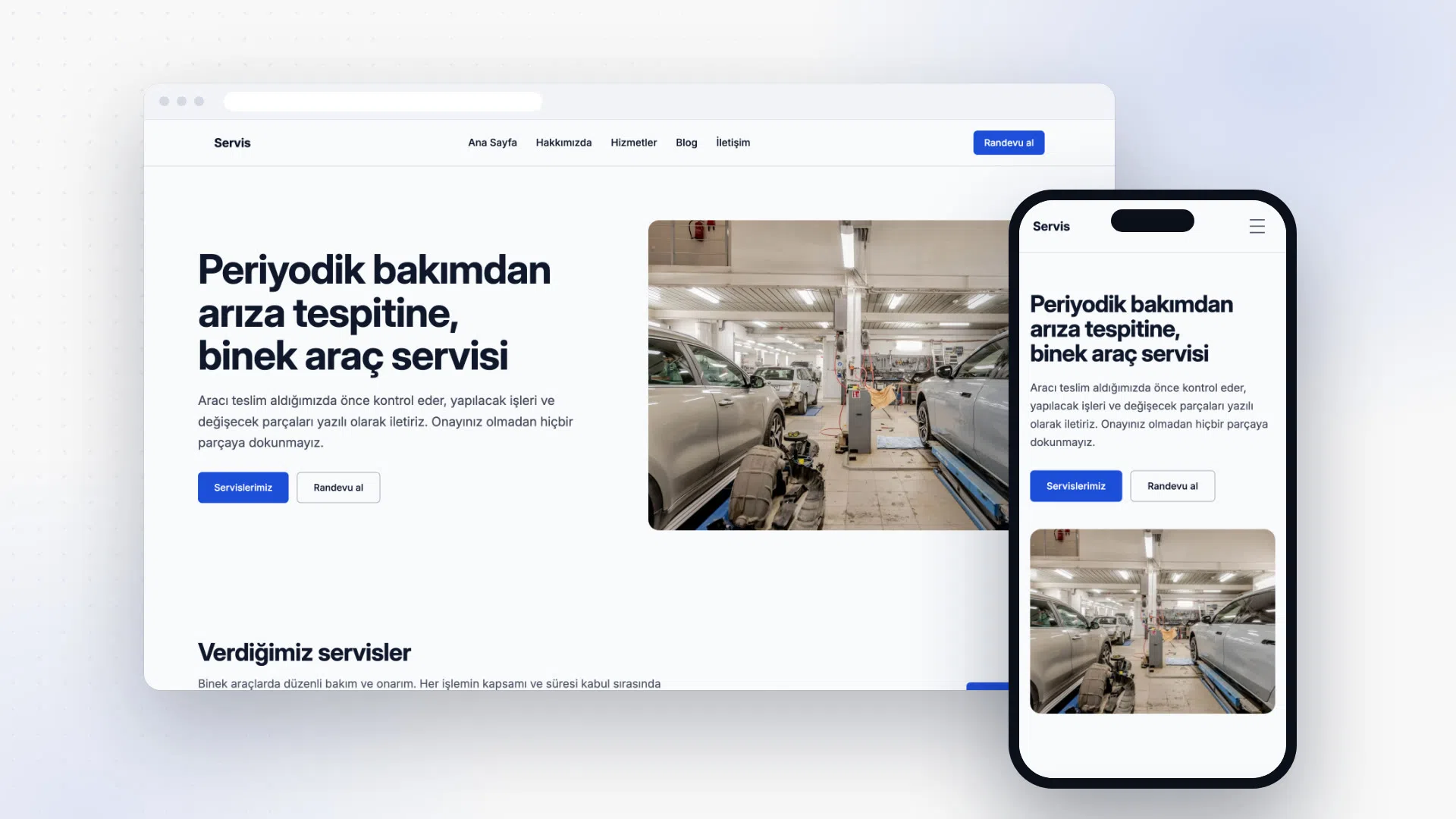 Servis teması önizlemesi
